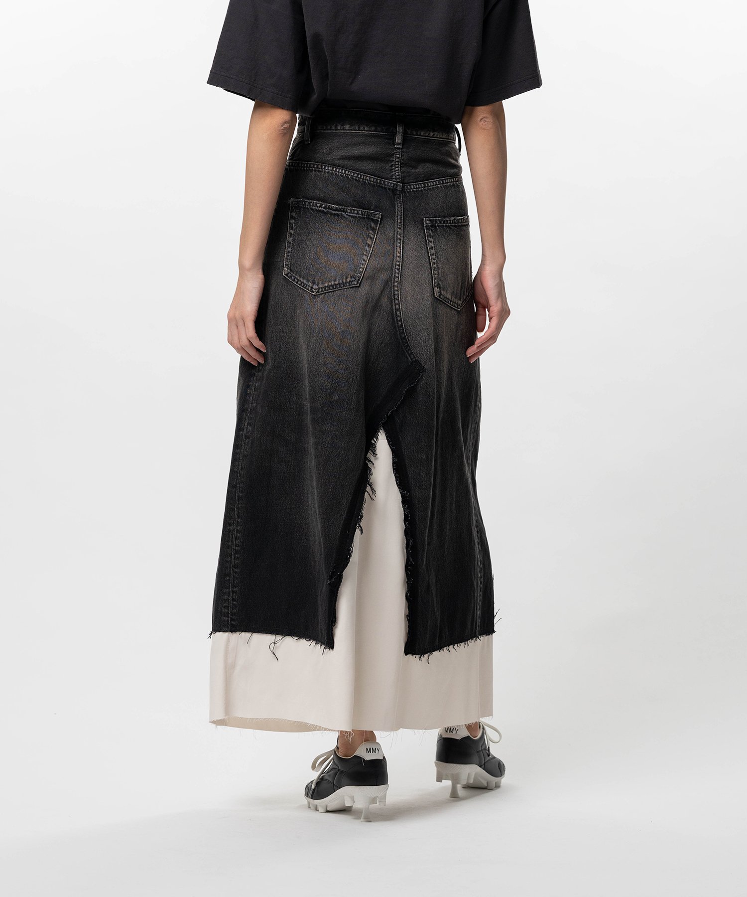 Denim Pants Combined Skirt
