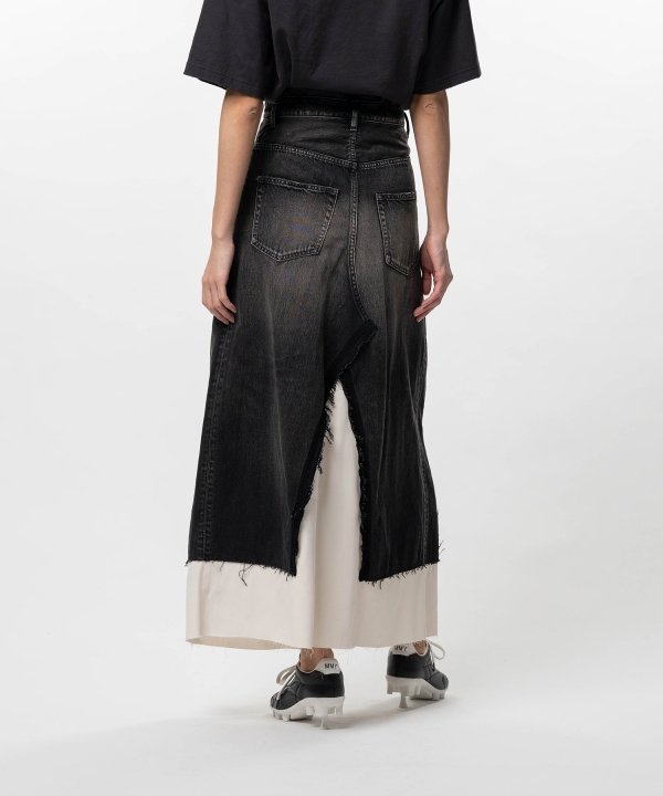 Denim Pants Combined Skirt