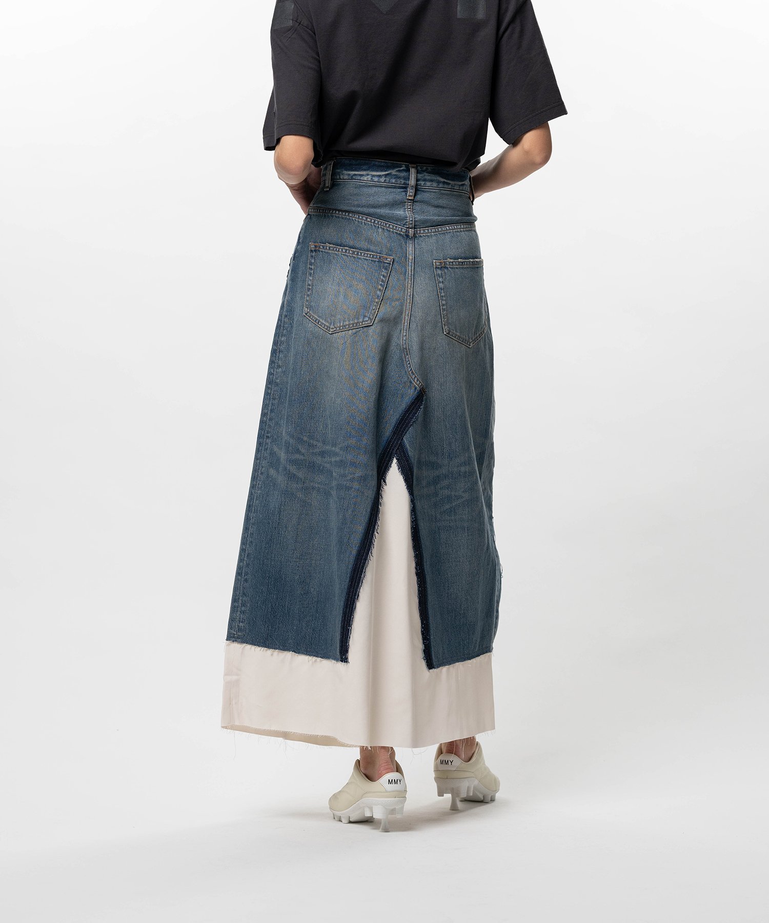Denim Pants Combined Skirt