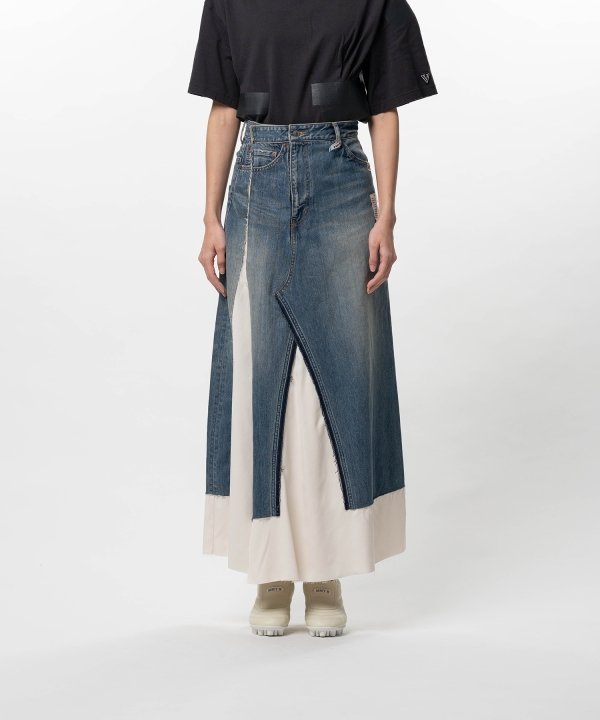 Denim Pants Combined Skirt