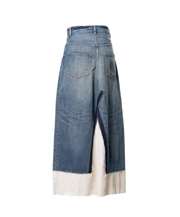 Denim Pants Combined Skirt