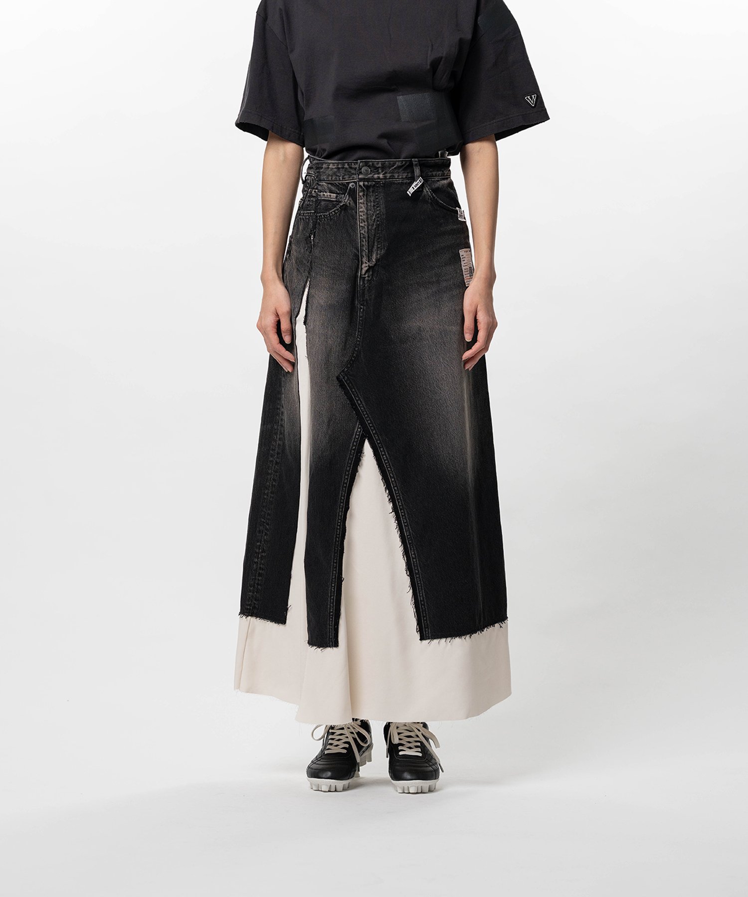 Denim Pants Combined Skirt