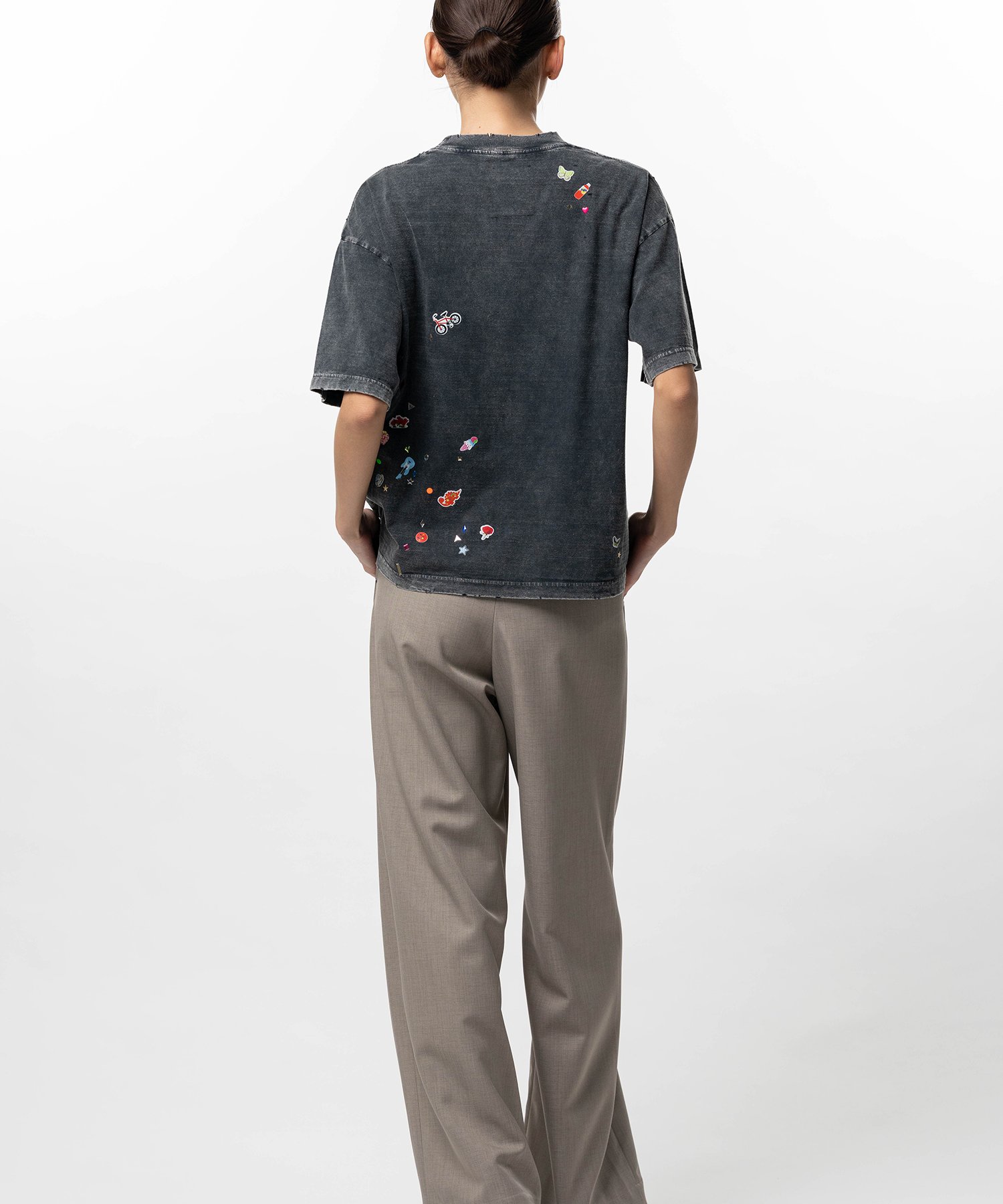 Kids Sticker Print Bleached T-shirt