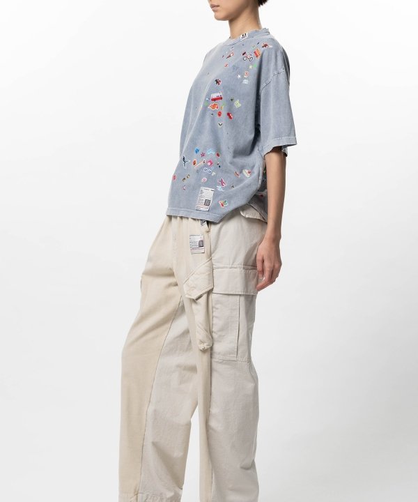 Kids Sticker Print Bleached T-shirt