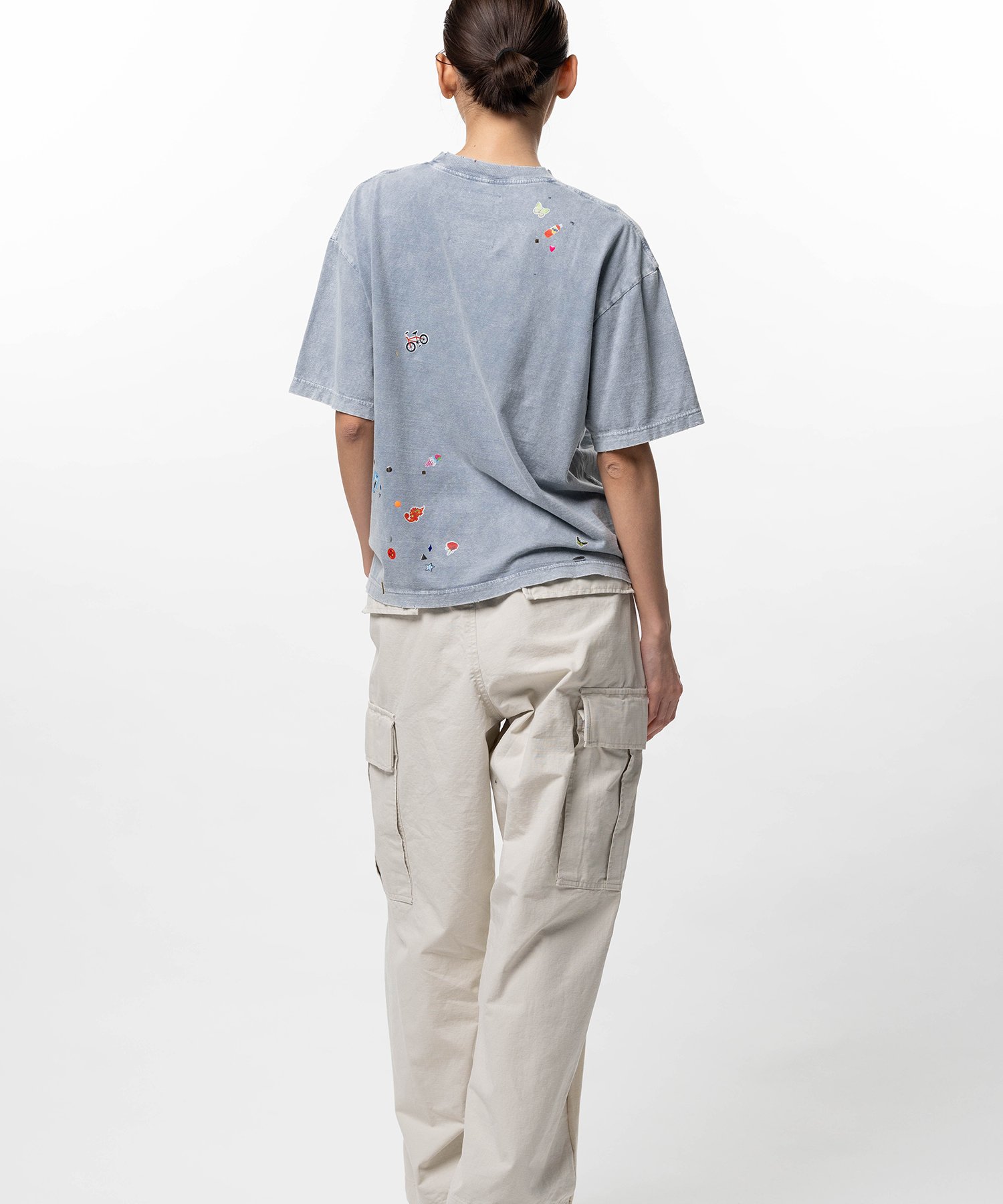 Kids Sticker Print Bleached T-shirt