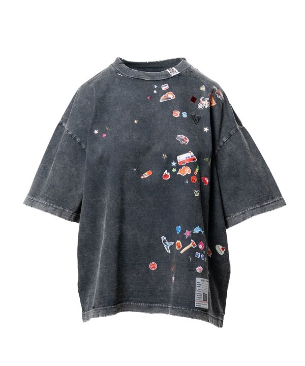 Kids Sticker Print Bleached T-shirt