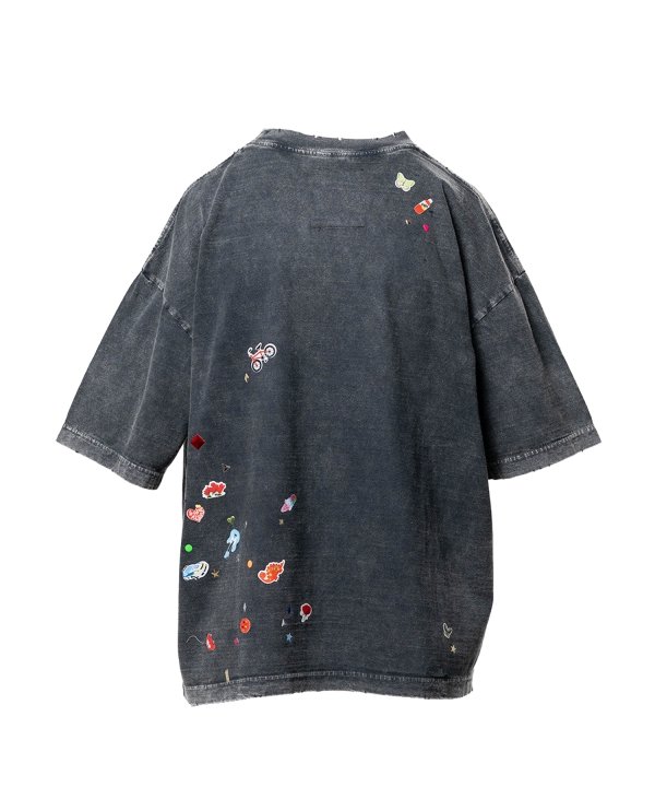 Kids Sticker Print Bleached T-shirt