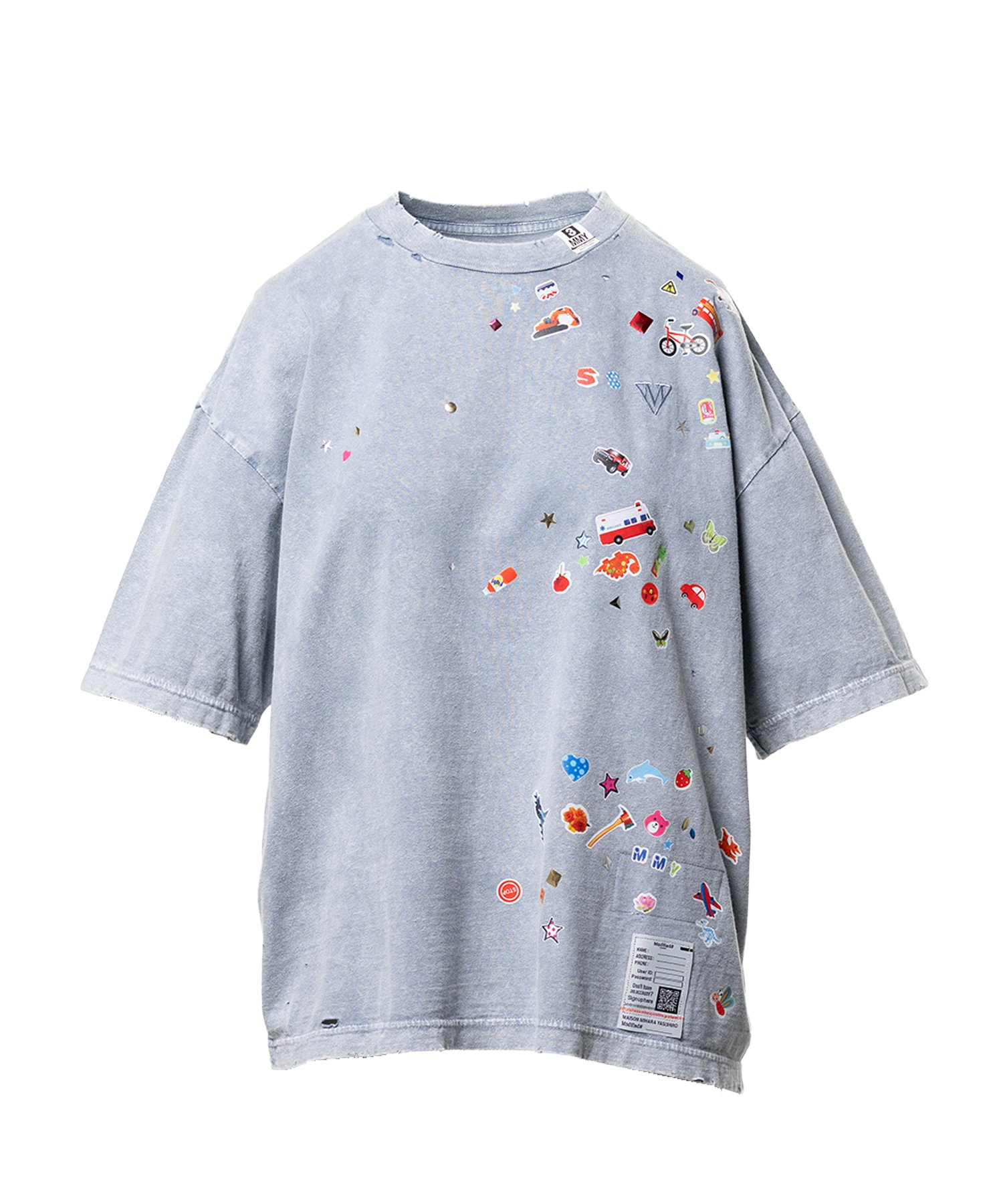 Kids Sticker Print Bleached T-shirt