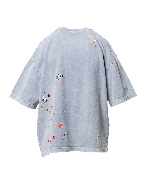 Kids Sticker Print Bleached T-shirt