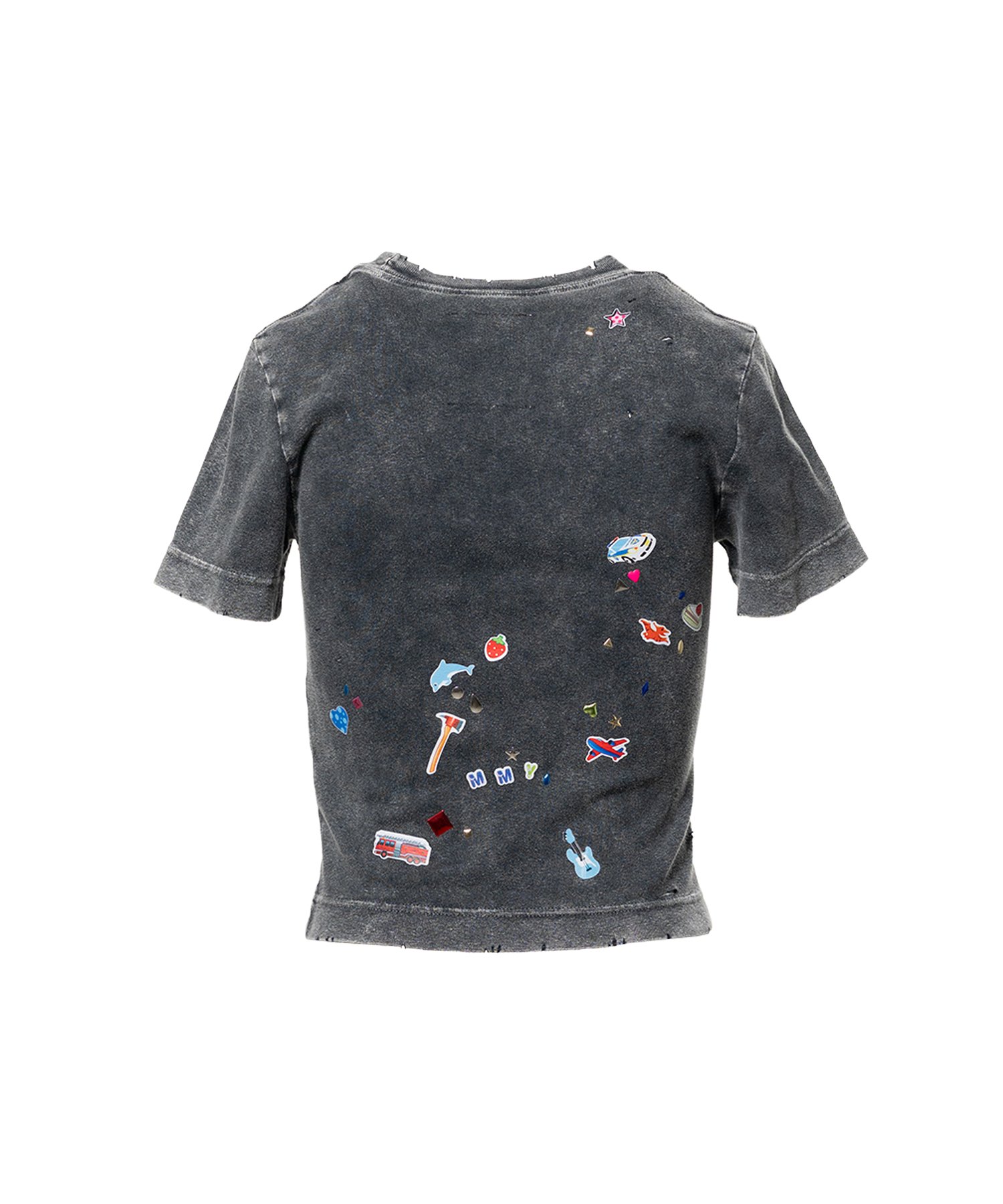 Kids Sticker Print Bleached Mini T-shirt