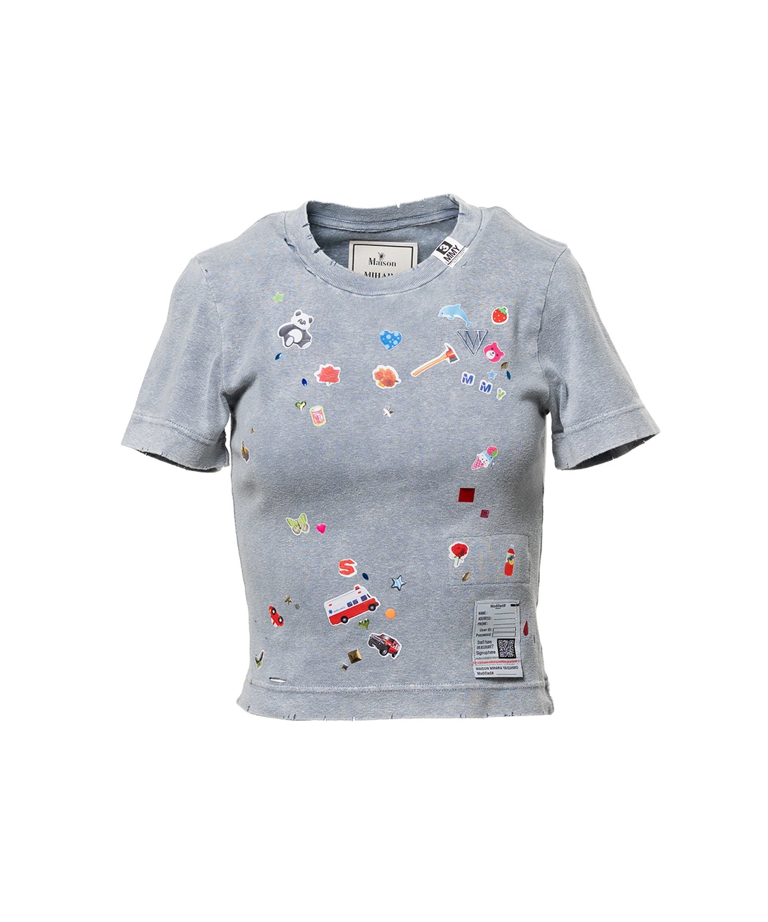 Kids Sticker Print Bleached Mini T-shirt
