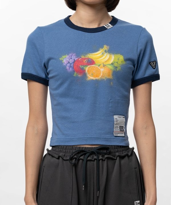 Fruit Printed Ringer Mini T-shirt