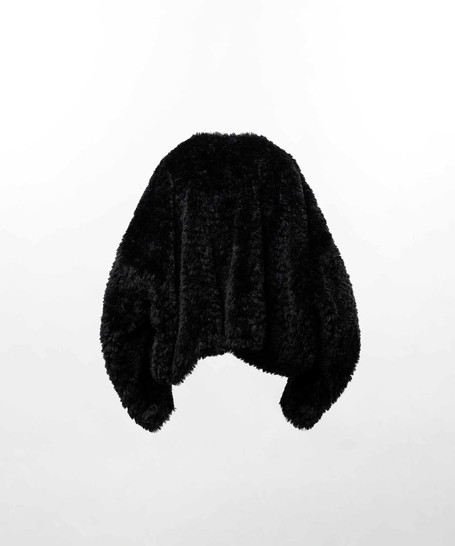 Roll-up Hem Faux Fur Jacket