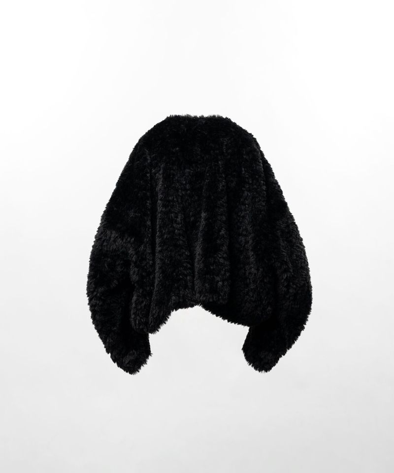 Roll-up Hem Faux Fur Jacket