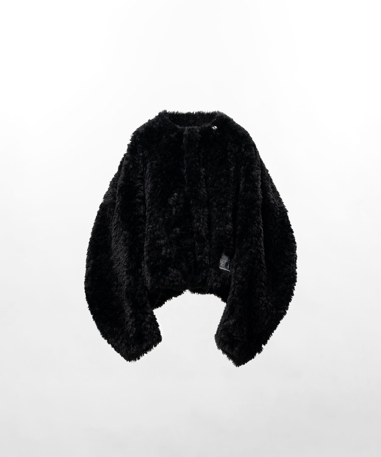 Roll-up Hem Faux Fur Jacket