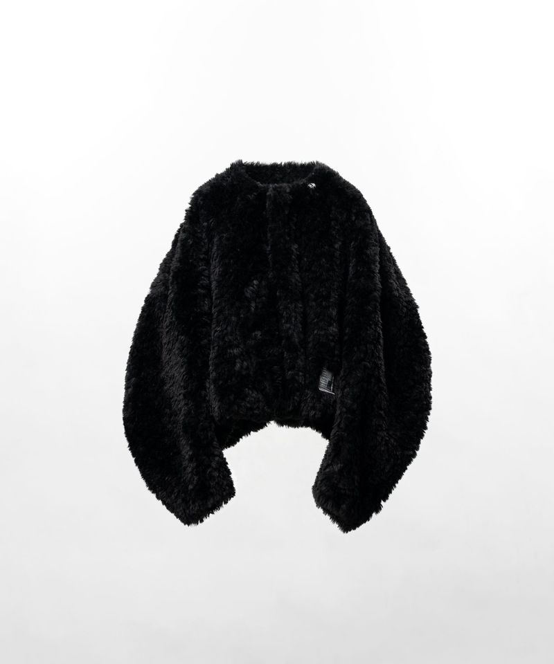 Roll-up Hem Faux Fur Jacket
