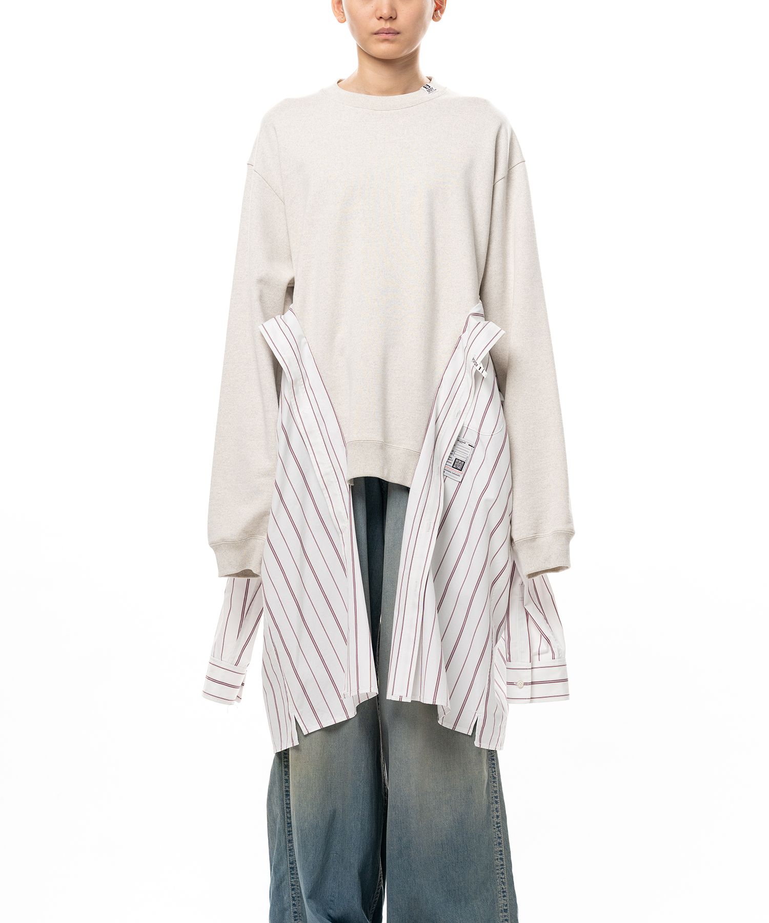 Shirt Combined Sweatshirt Dress