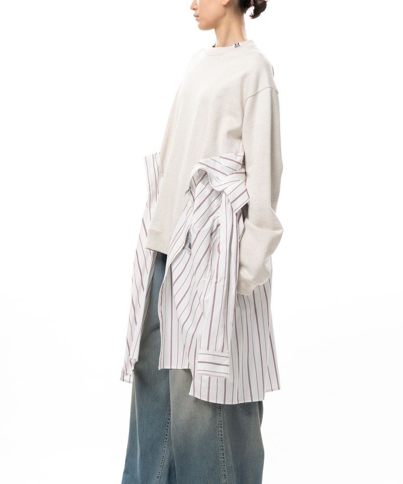 Shirt Combined Sweatshirt Dress