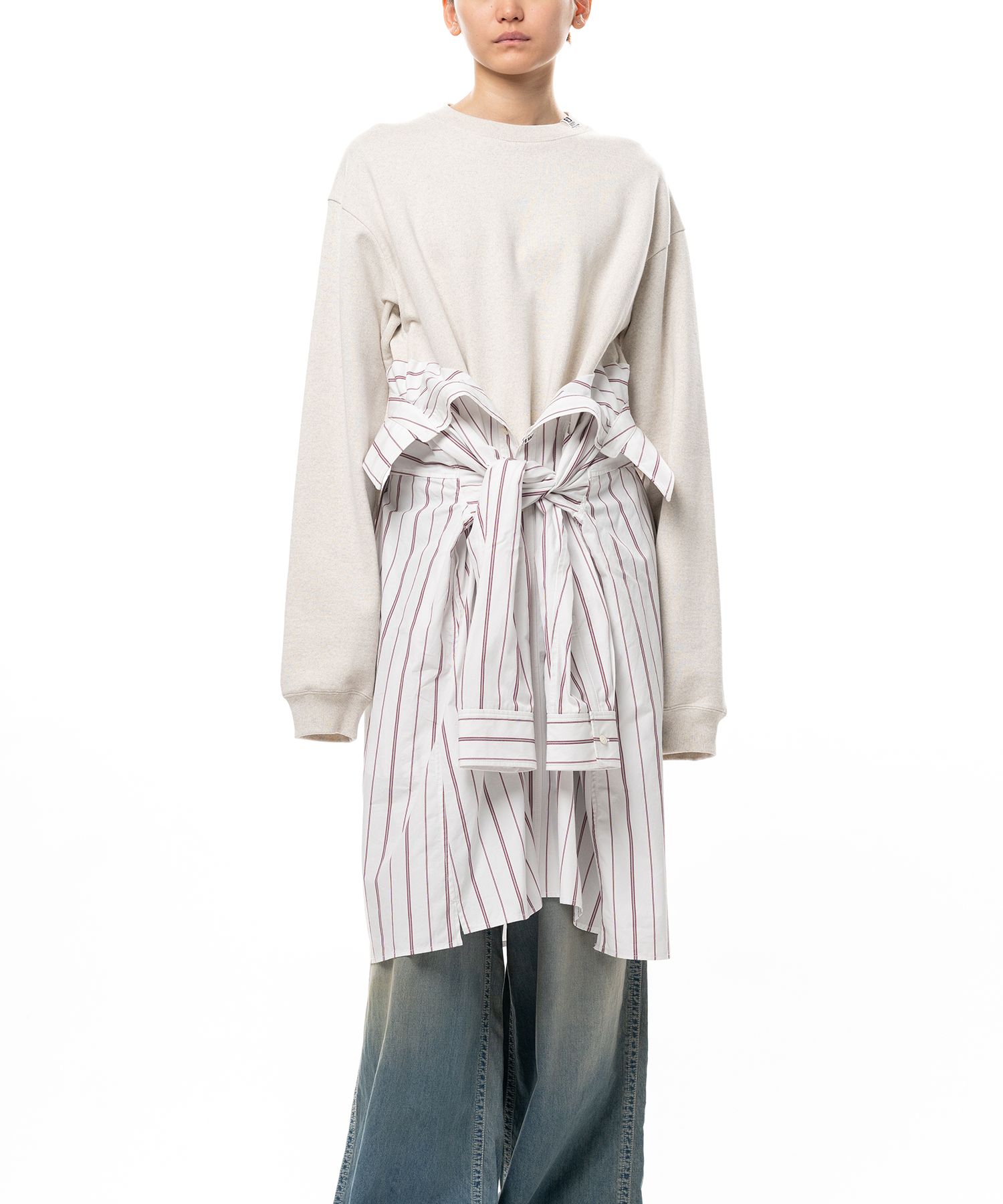 Shirt Combined Sweatshirt Dress