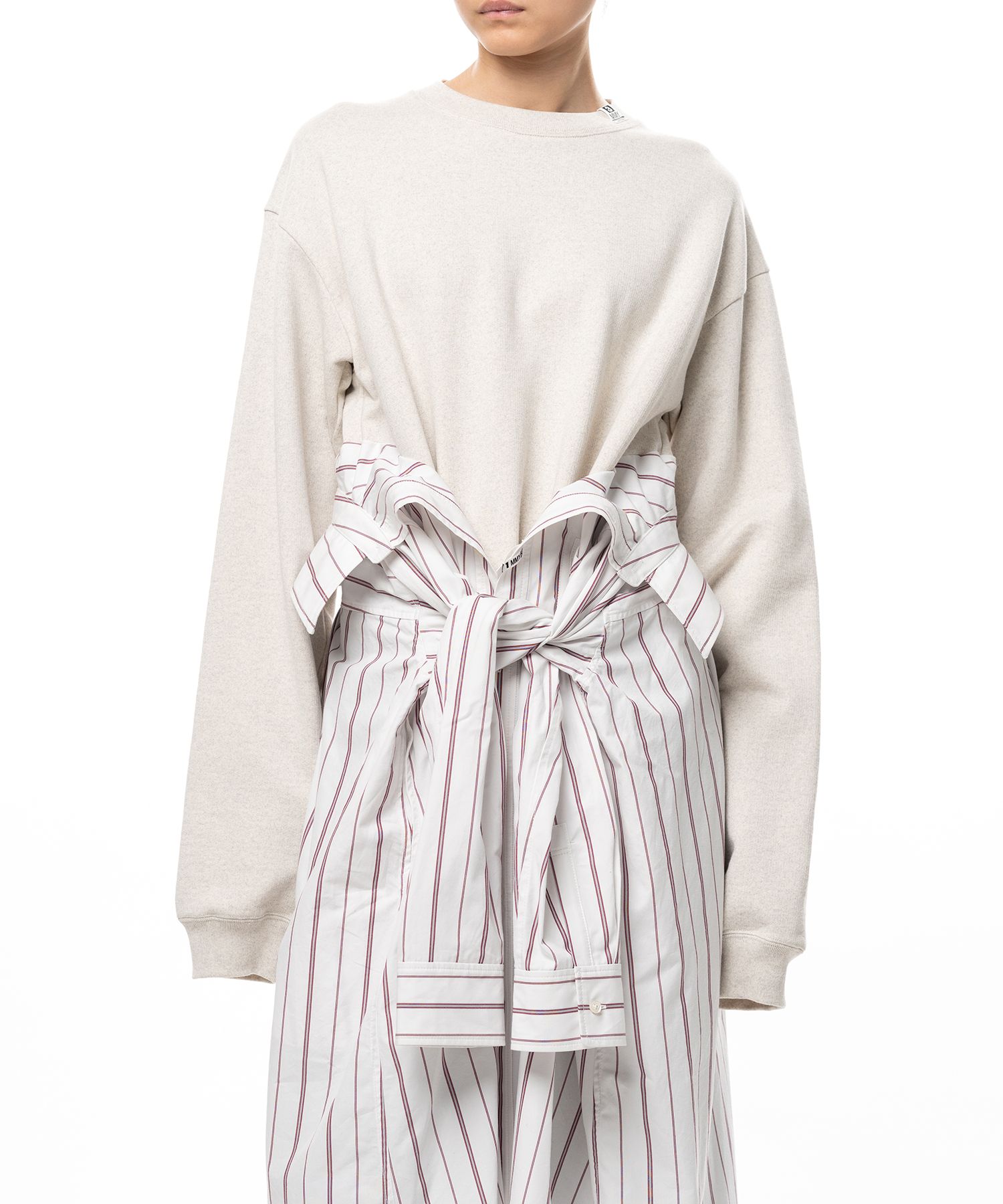 Shirt Combined Sweatshirt Dress