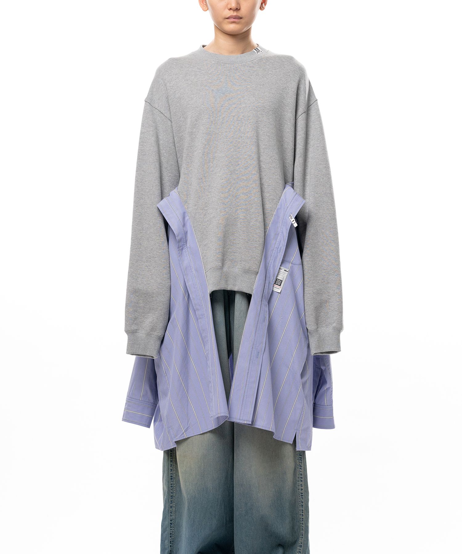 Shirt Combined Sweatshirt Dress