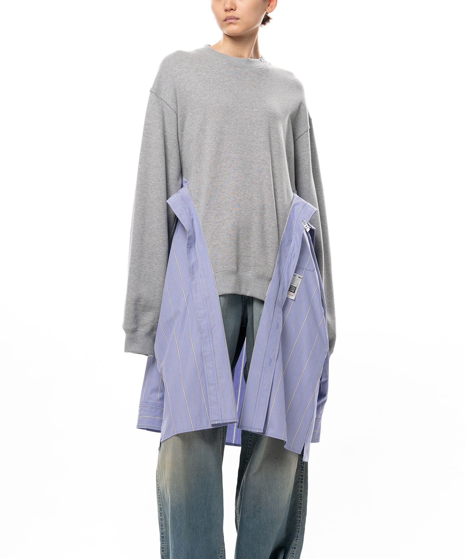 Shirt Combined Sweatshirt Dress