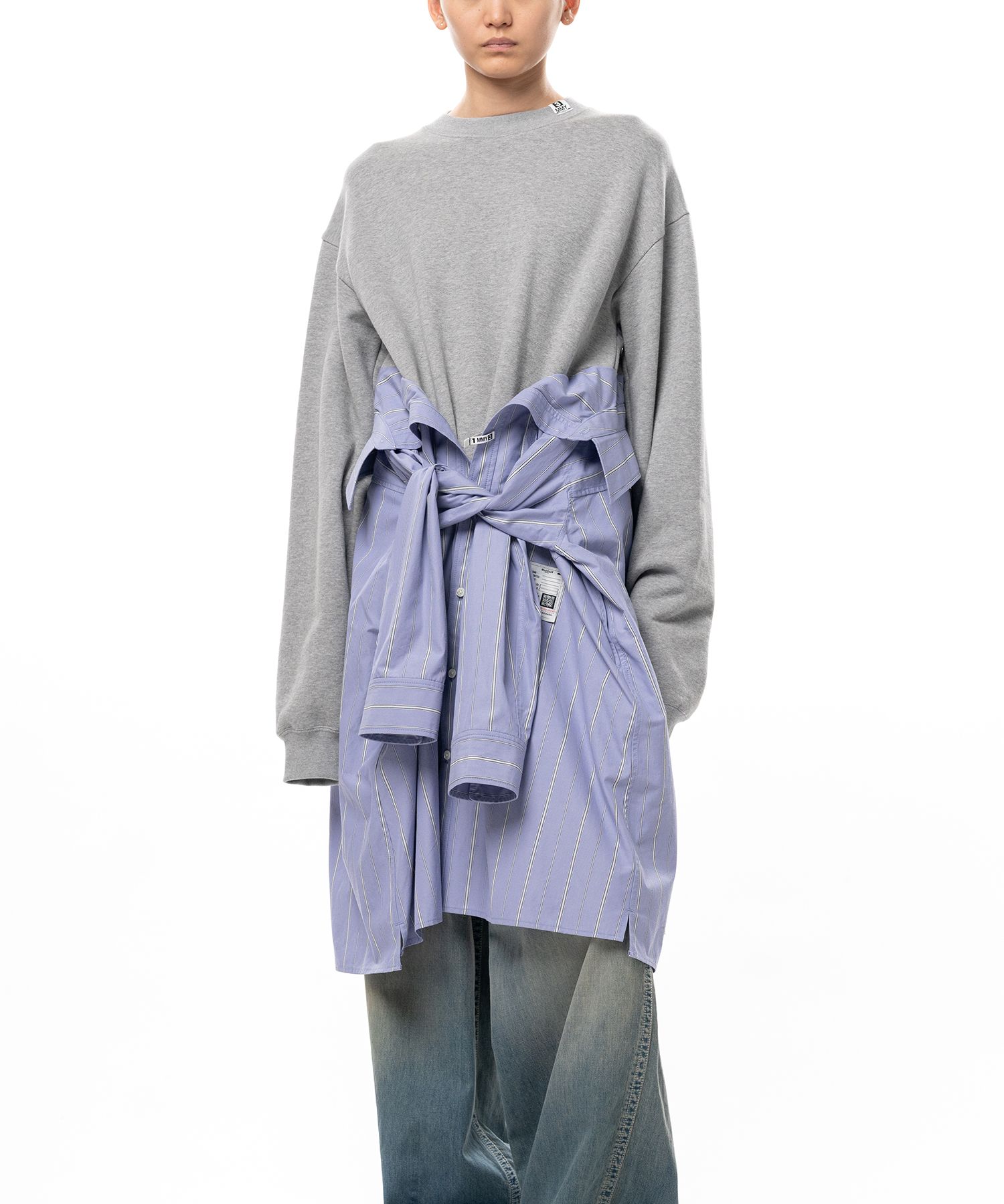 Shirt Combined Sweatshirt Dress