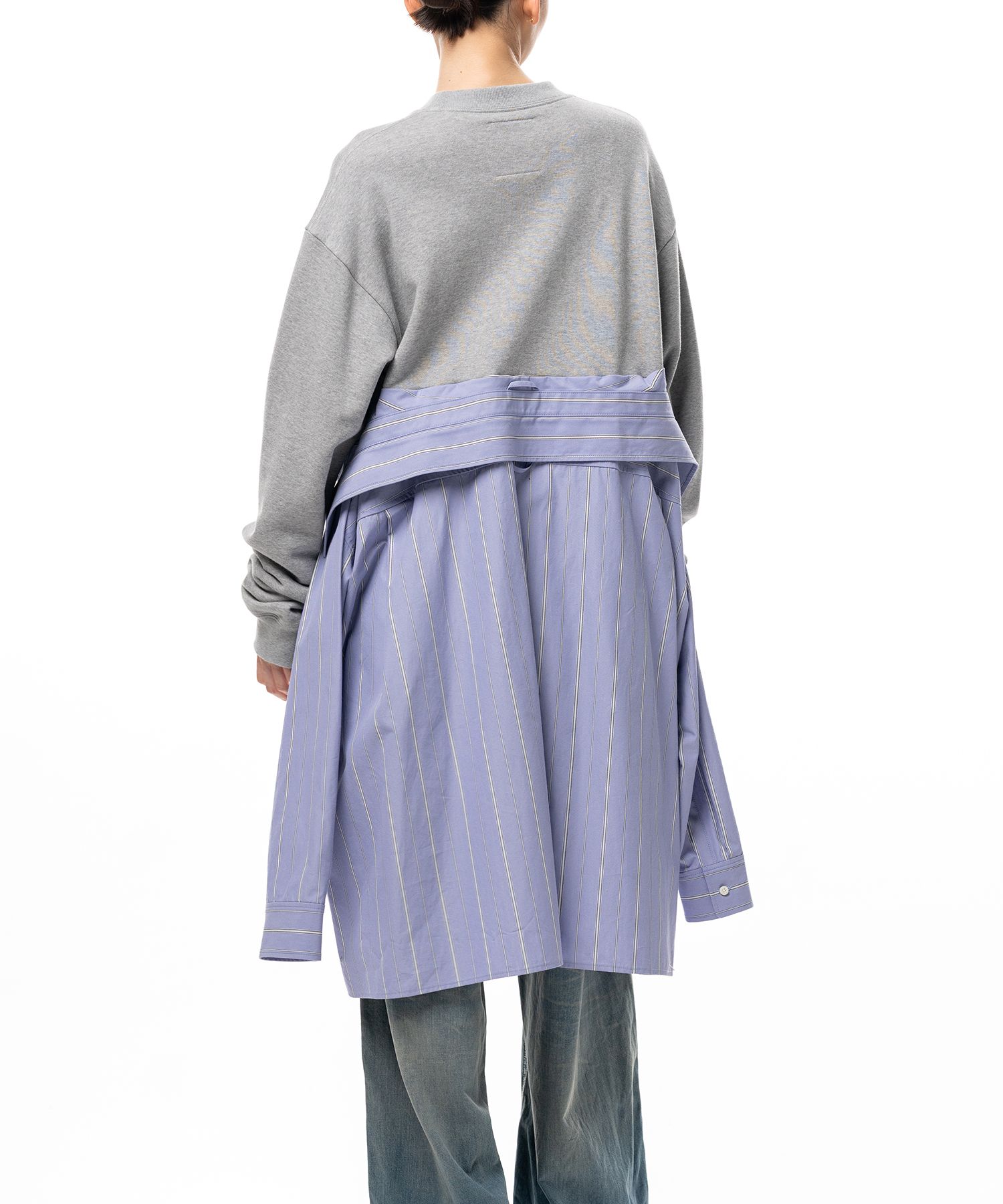 Shirt Combined Sweatshirt Dress