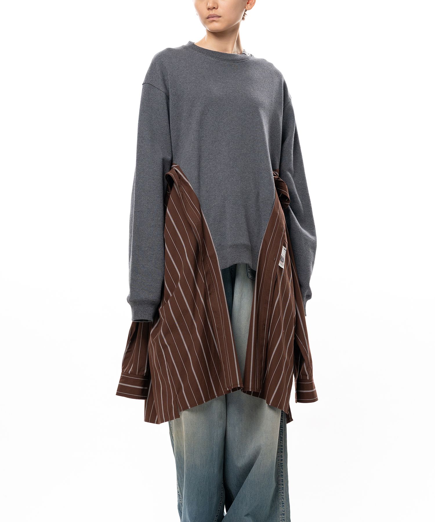 Shirt Combined Sweatshirt Dress