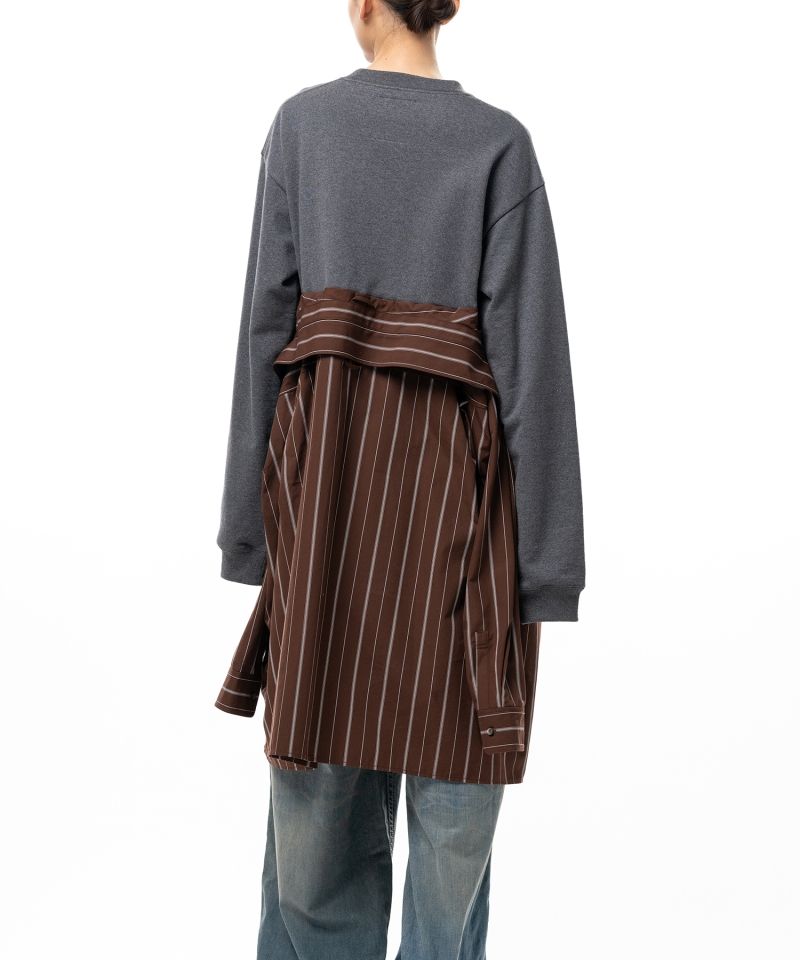 Shirt Combined Sweatshirt Dress