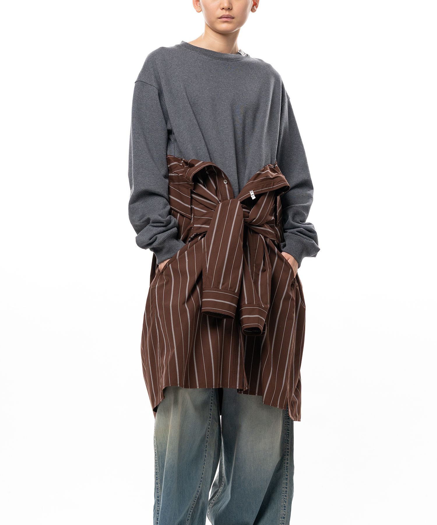 Shirt Combined Sweatshirt Dress