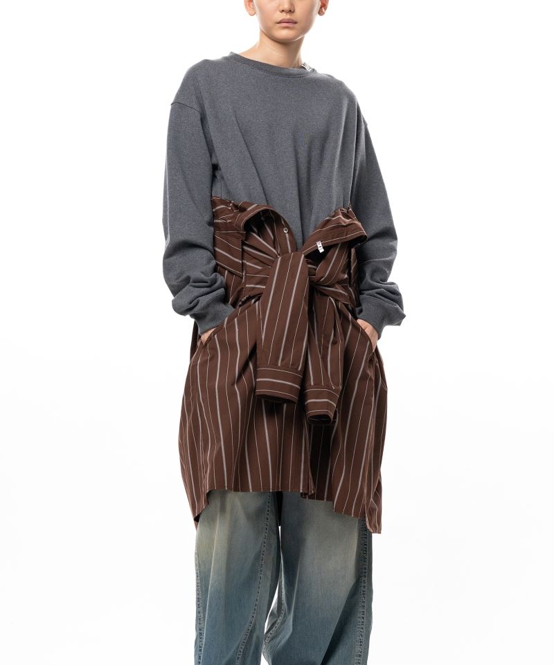Shirt Combined Sweatshirt Dress