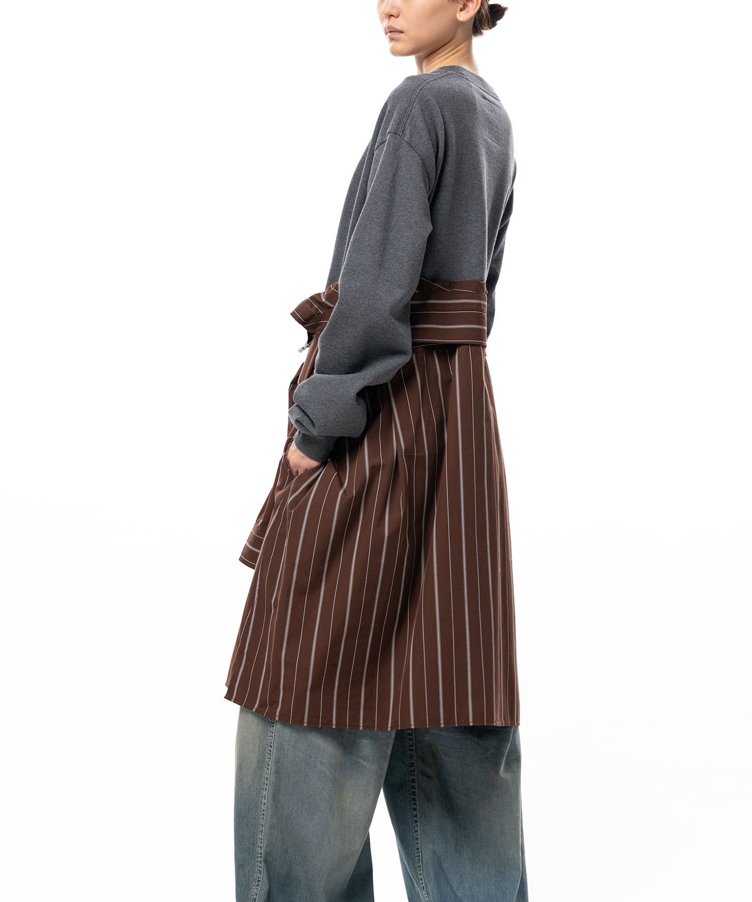 Shirt Combined Sweatshirt Dress