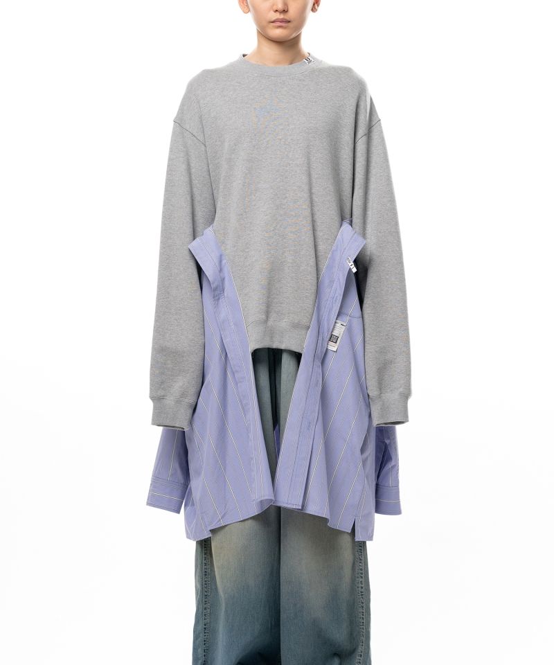 Shirt Combined Sweatshirt Dress