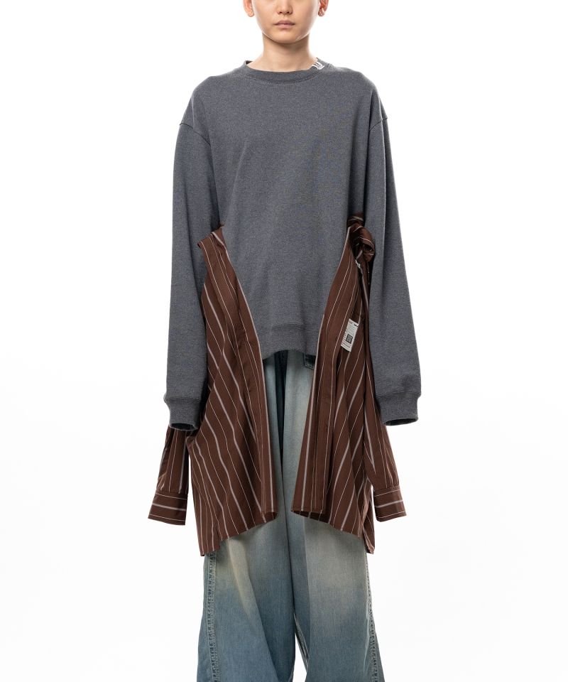 Shirt Combined Sweatshirt Dress