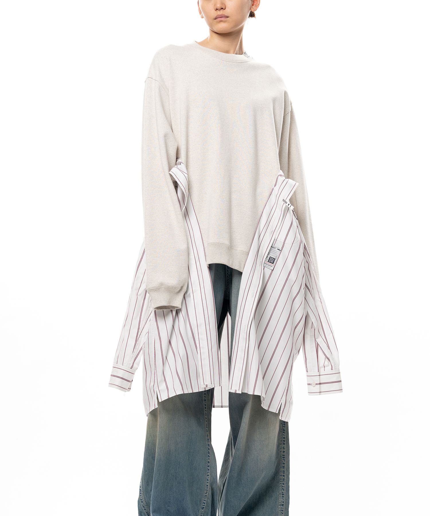 Shirt Combined Sweatshirt Dress