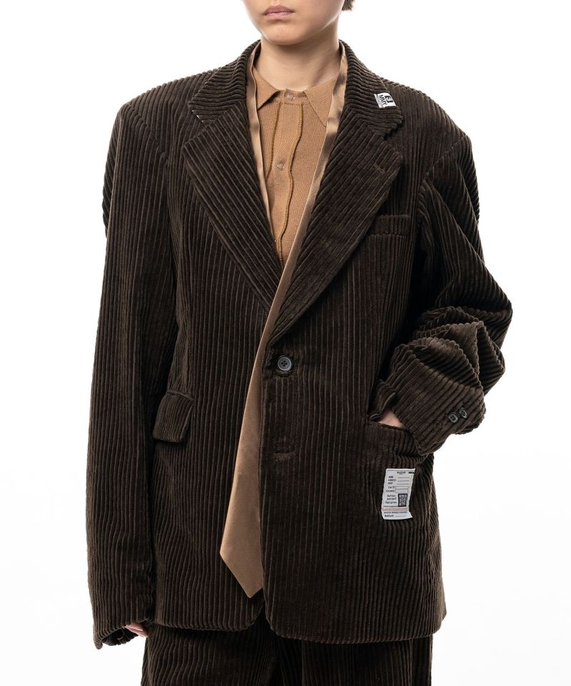 Attached Tie Corduroy Jacket