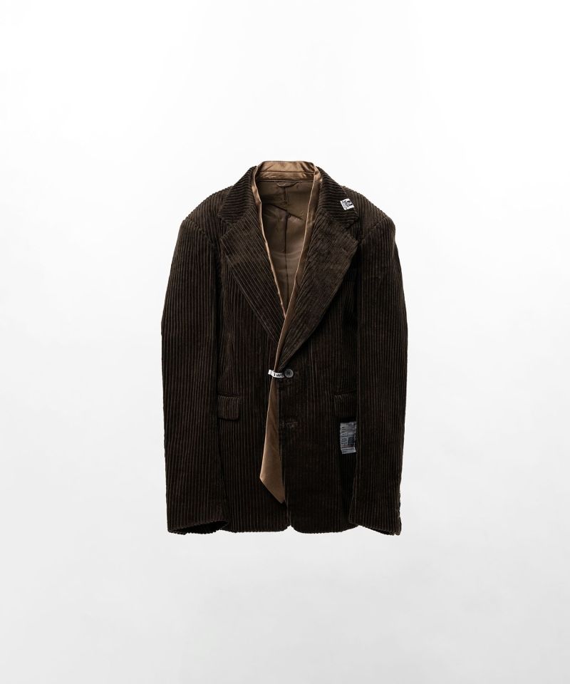 Attached Tie Corduroy Jacket