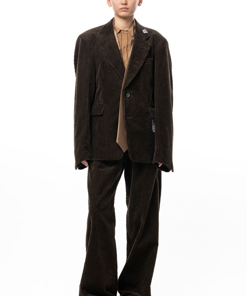 Attached Tie Corduroy Jacket