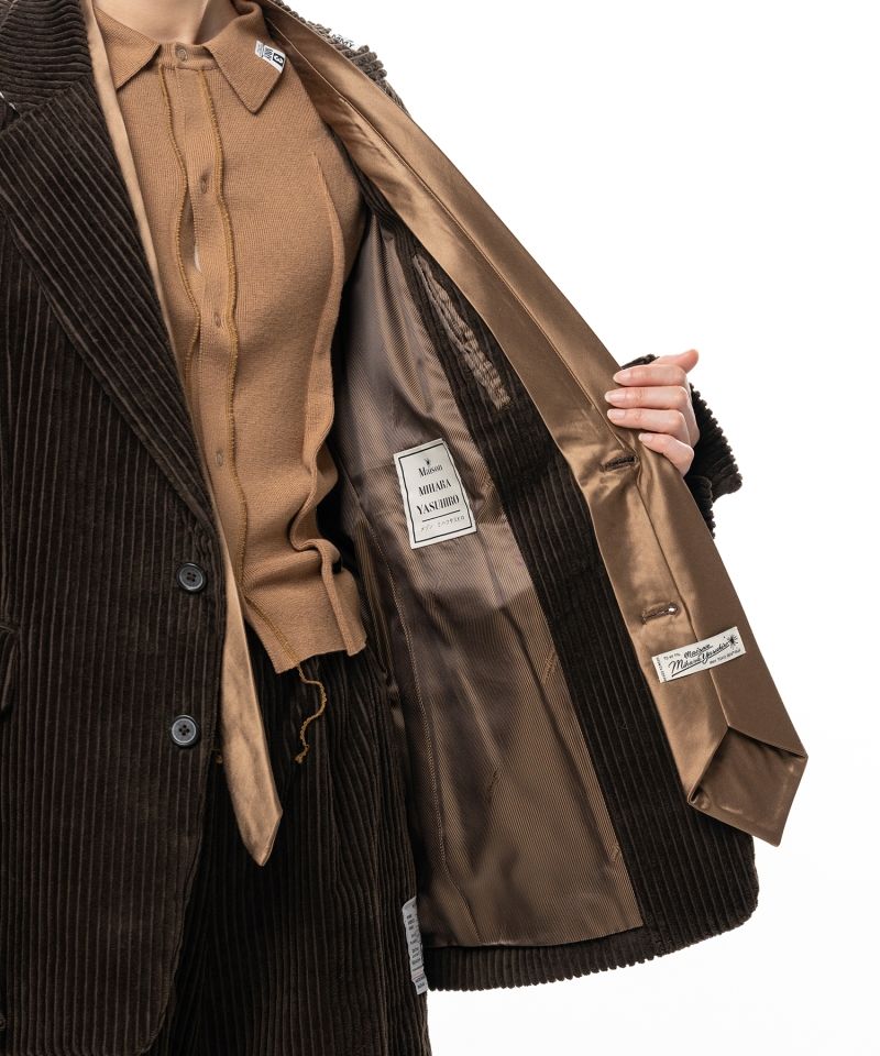 Attached Tie Corduroy Jacket