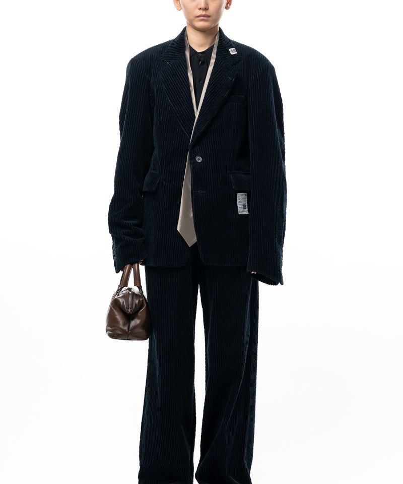 Attached Tie Corduroy Jacket