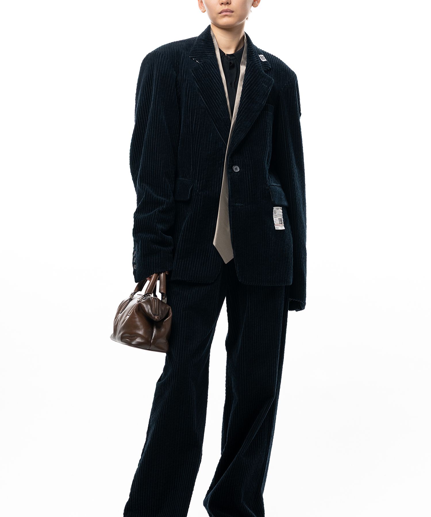 Attached Tie Corduroy Jacket