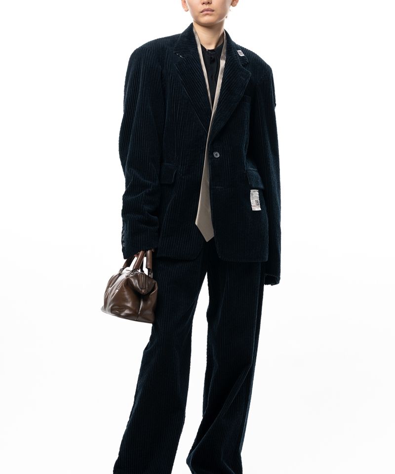 Attached Tie Corduroy Jacket
