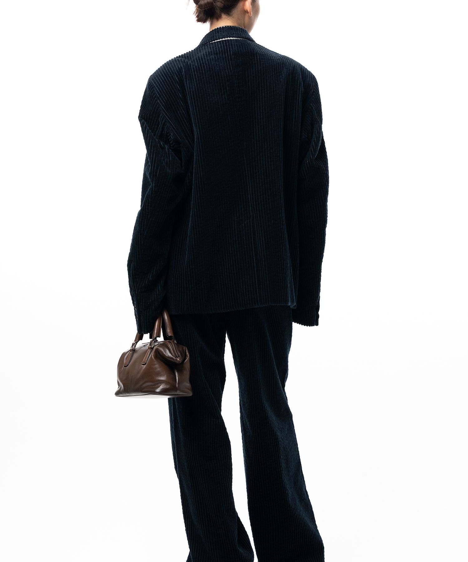 Attached Tie Corduroy Jacket