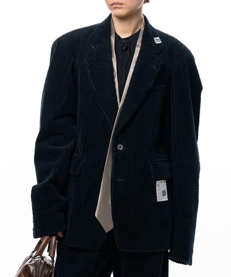Attached Tie Corduroy Jacket