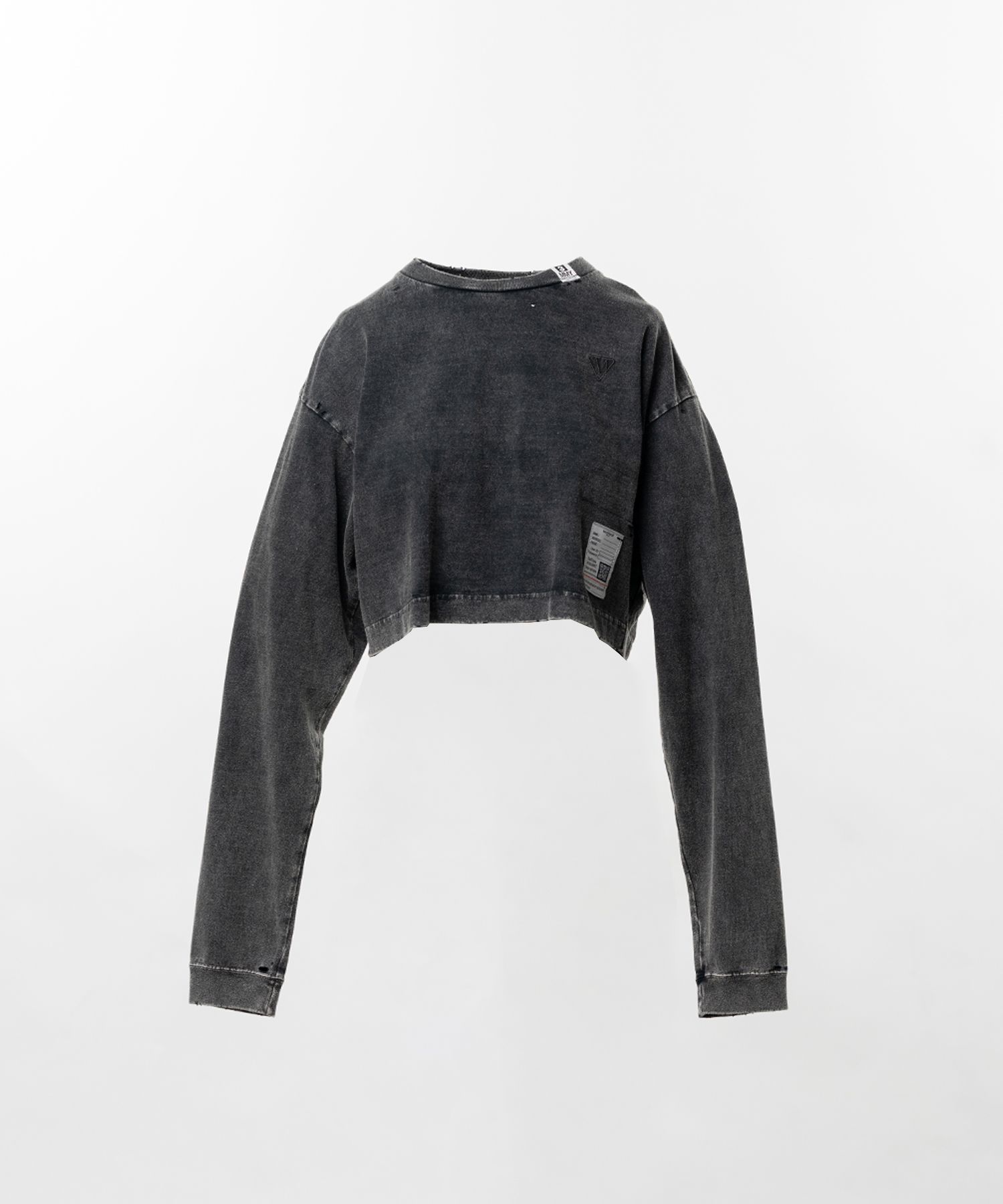 Bleached Cropped Long Sleeve T-shirt