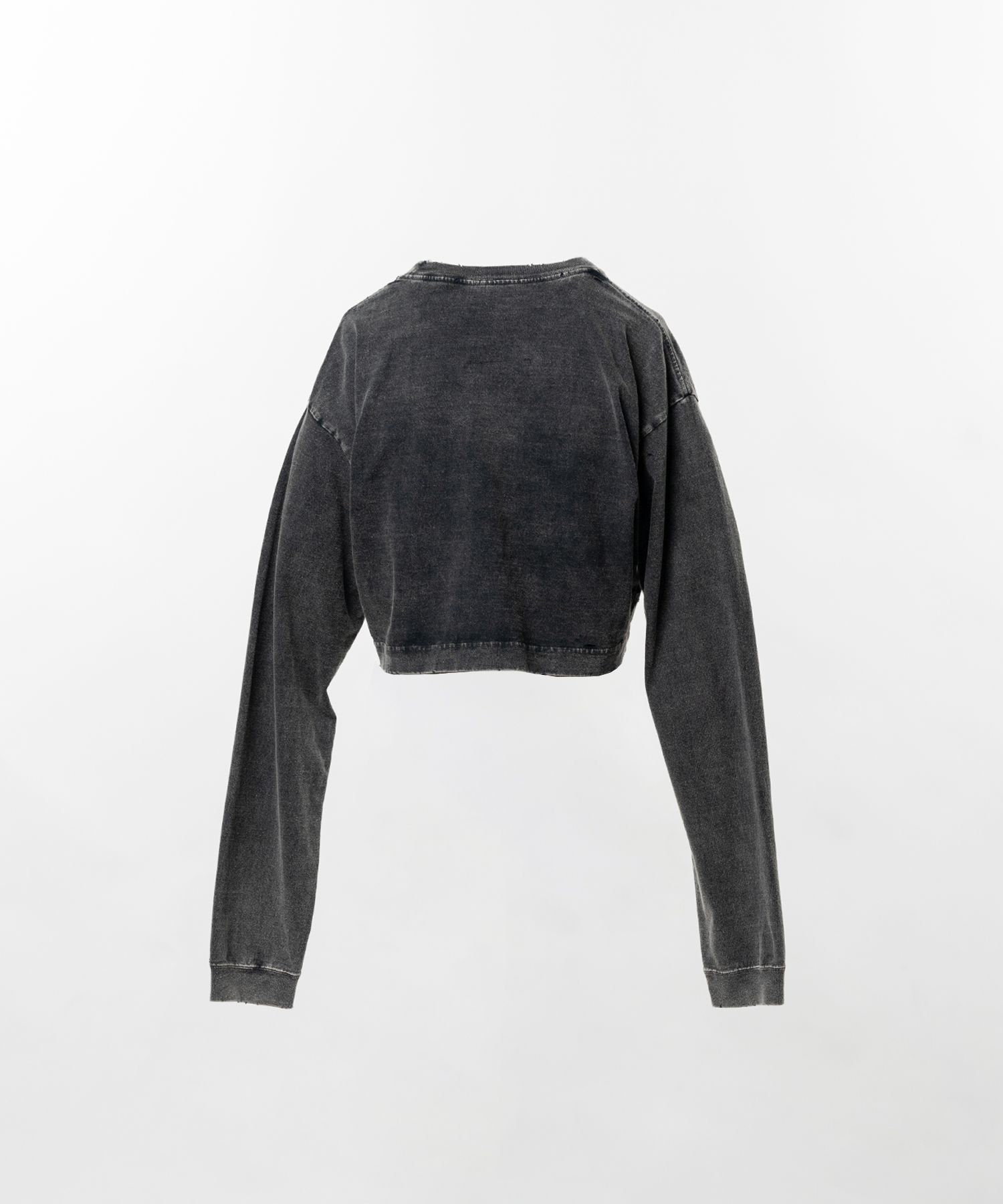 Bleached Cropped Long Sleeve T-shirt