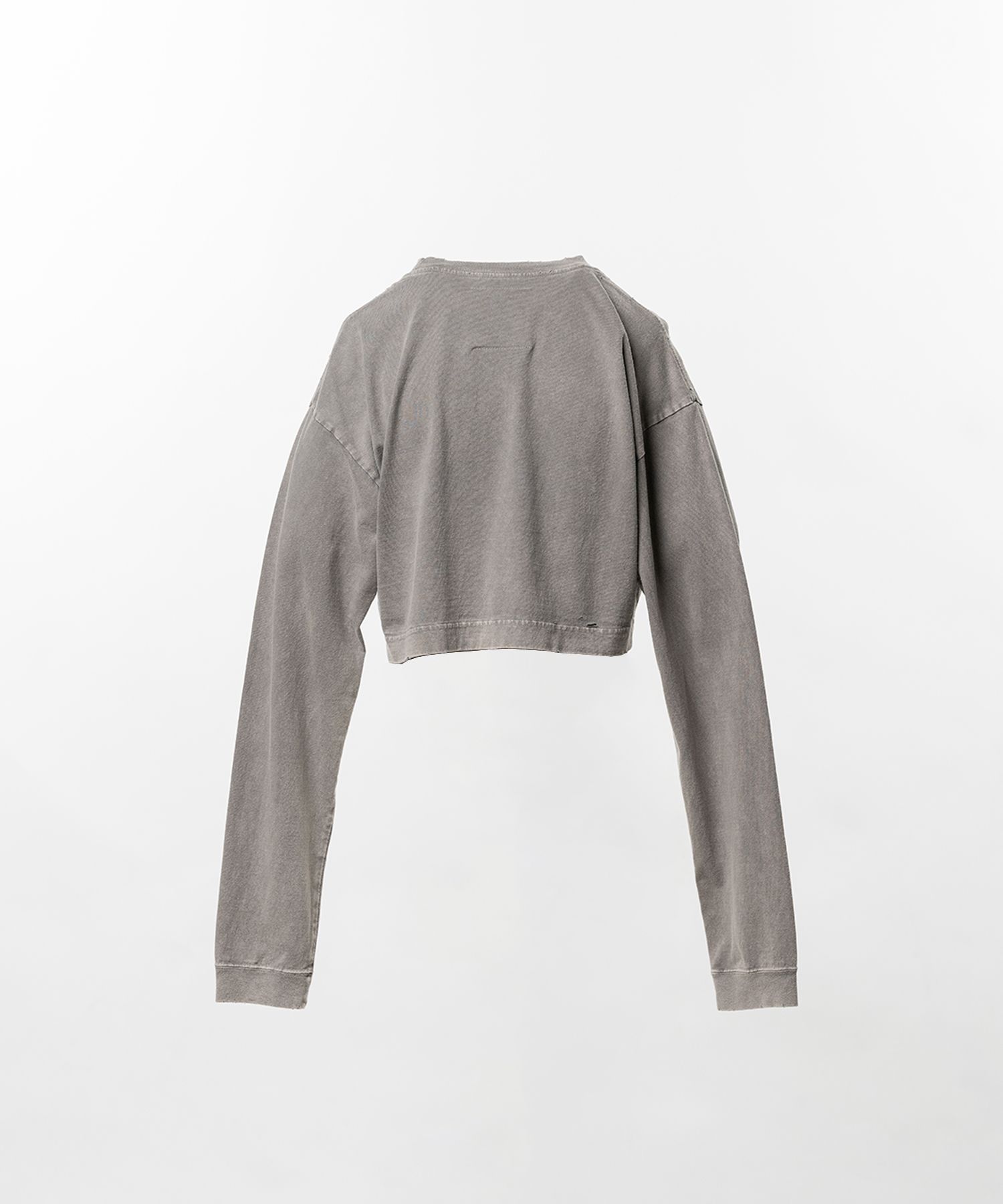 Bleached Cropped Long Sleeve T-shirt