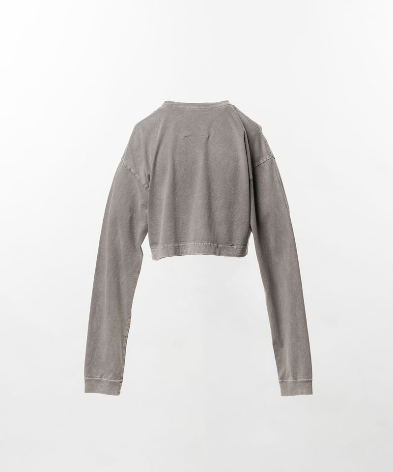 Bleached Cropped Long Sleeve T-shirt