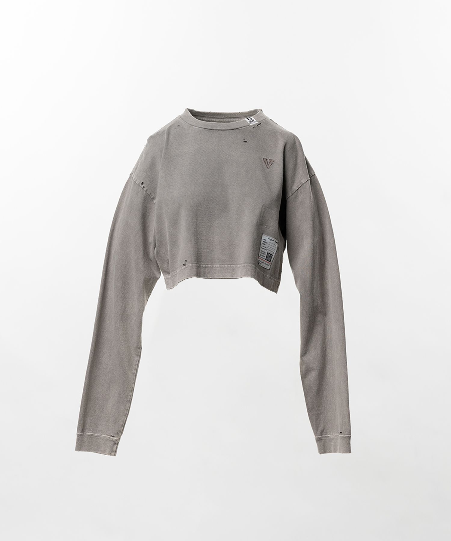 Bleached Cropped Long Sleeve T-shirt
